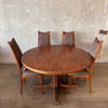 Mid Century Modern Walnut Dining Table with 4 Chairs, Made in Denmark by Morredi