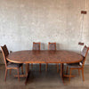 Mid Century Modern Walnut Dining Table with 4 Chairs, Made in Denmark by Morredi