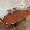 Mid Century Modern Walnut Dining Table with 4 Chairs, Made in Denmark by Morredi