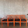 Set of 4 Fretwork Orange Chairs