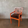 Set of 4 Fretwork Orange Chairs