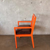 Set of 4 Fretwork Orange Chairs