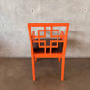 Set of 4 Fretwork Orange Chairs