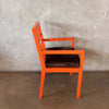 Set of 4 Fretwork Orange Chairs