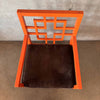 Set of 4 Fretwork Orange Chairs