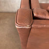 Mid Century Modern Danish Brown Leather Loveseat Couch