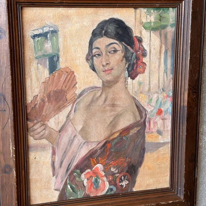 Vintage Senorita Painting