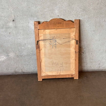 Monterey Furniture Mirror with Iron Straps and Floral Decoration