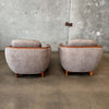 R. Huber Mid Century Modern Teak Barrel Lounge Chairs