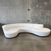 Vintage Serpentine Cream Boucle Sofa, Reupholstered, In Style of Vladimir Kagan