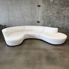 Vintage Serpentine Cream Boucle Sofa, Reupholstered, In Style of Vladimir Kagan