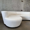 Vintage Serpentine Cream Boucle Sofa, Reupholstered, In Style of Vladimir Kagan