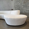 Vintage Serpentine Cream Boucle Sofa, Reupholstered, In Style of Vladimir Kagan