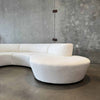 Vintage Serpentine Cream Boucle Sofa, Reupholstered, In Style of Vladimir Kagan