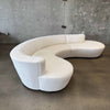 Vintage Serpentine Cream Boucle Sofa, Reupholstered, In Style of Vladimir Kagan