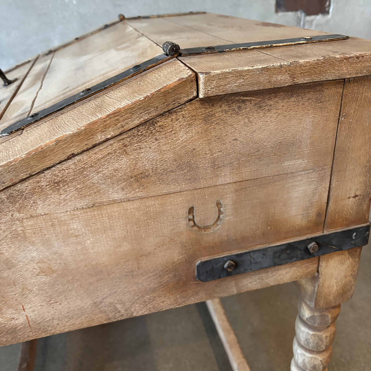 Early Monterey Furniture Monk Desk with Straw Ivory Finish