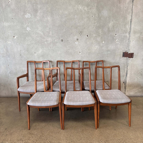 Set of 6 Mount Airy Janus Walnut Dining Chairs by John Stuart