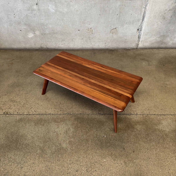 Mid Century Solid Walnut Coffee Table By Bissman c. 1950