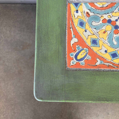 Monterey Furniture Tile Top Table in Old Spanish Green Finish