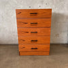 Teak Five Drawer Highboy Dresser