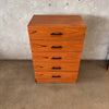 Teak Five Drawer Highboy Dresser