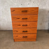 Teak Five Drawer Highboy Dresser