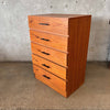 Teak Five Drawer Highboy Dresser