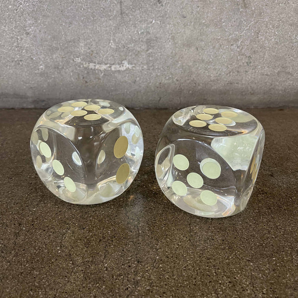 Pair of Mid Century Modern Lucite Dice