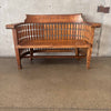 1920s Solid Oak Bench Curved Back