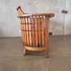 1920s Solid Oak Bench Curved Back