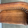 1920s Solid Oak Bench Curved Back