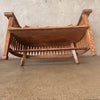 1920s Solid Oak Bench Curved Back