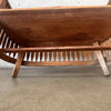 1920s Solid Oak Bench Curved Back