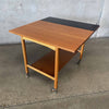 Danish Modern Teak Bar Cart With Convertible Folding Table Top