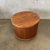 Mid Century Round Walnut End Table