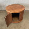 Mid Century Round Walnut End Table