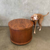 Mid Century Round Walnut End Table