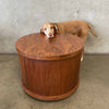 Mid Century Round Walnut End Table