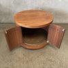 Mid Century Round Walnut End Table