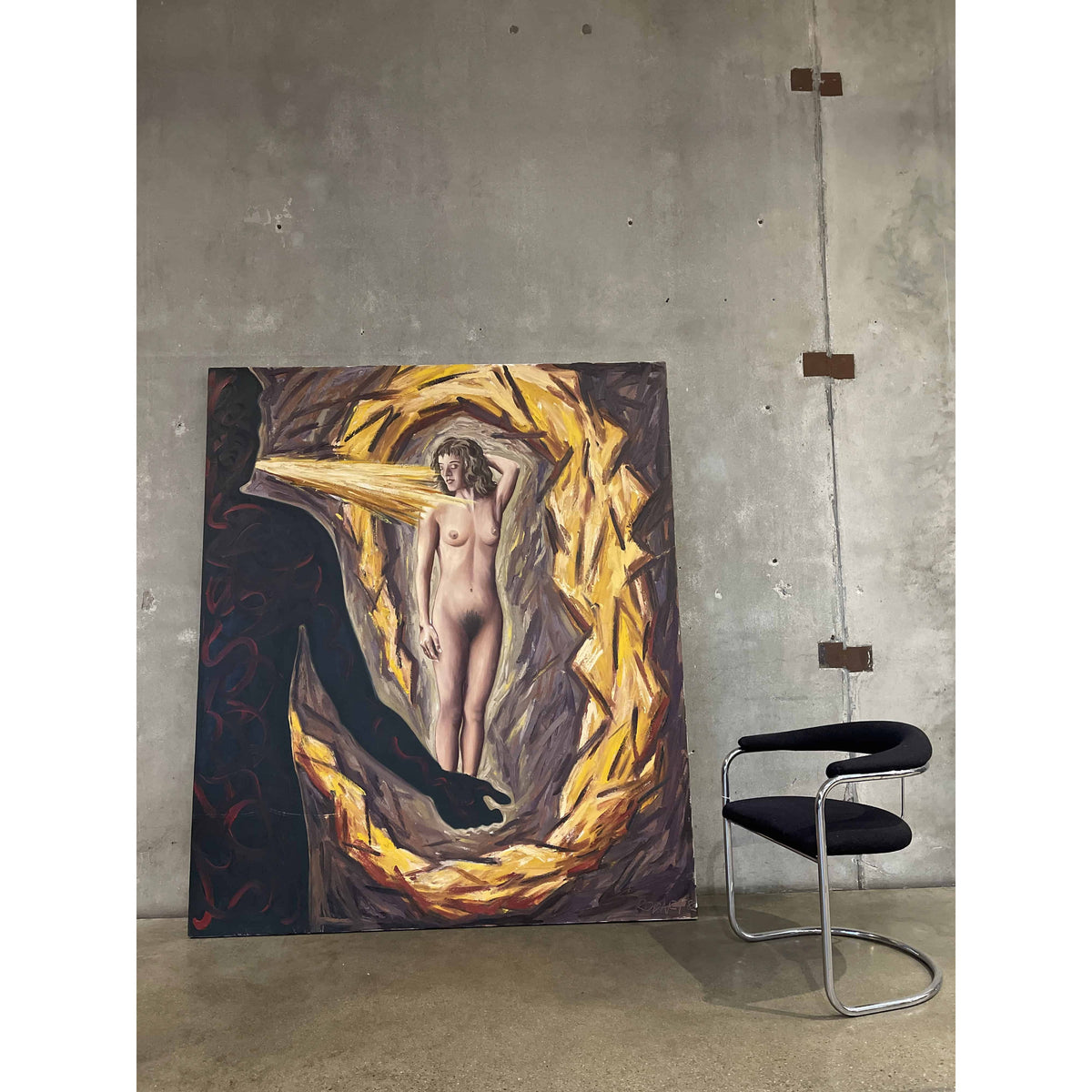 1982 "Shout of Possesion" Painting by George Rodart (Oil on Canvas)
