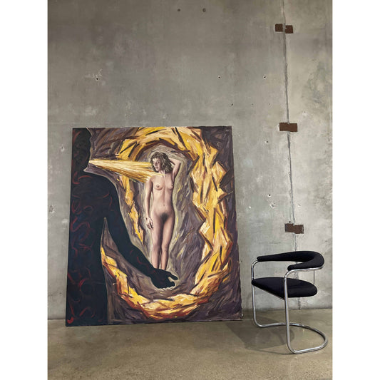 1982 "Shout of Possesion" Painting by George Rodart (Oil on Canvas)
