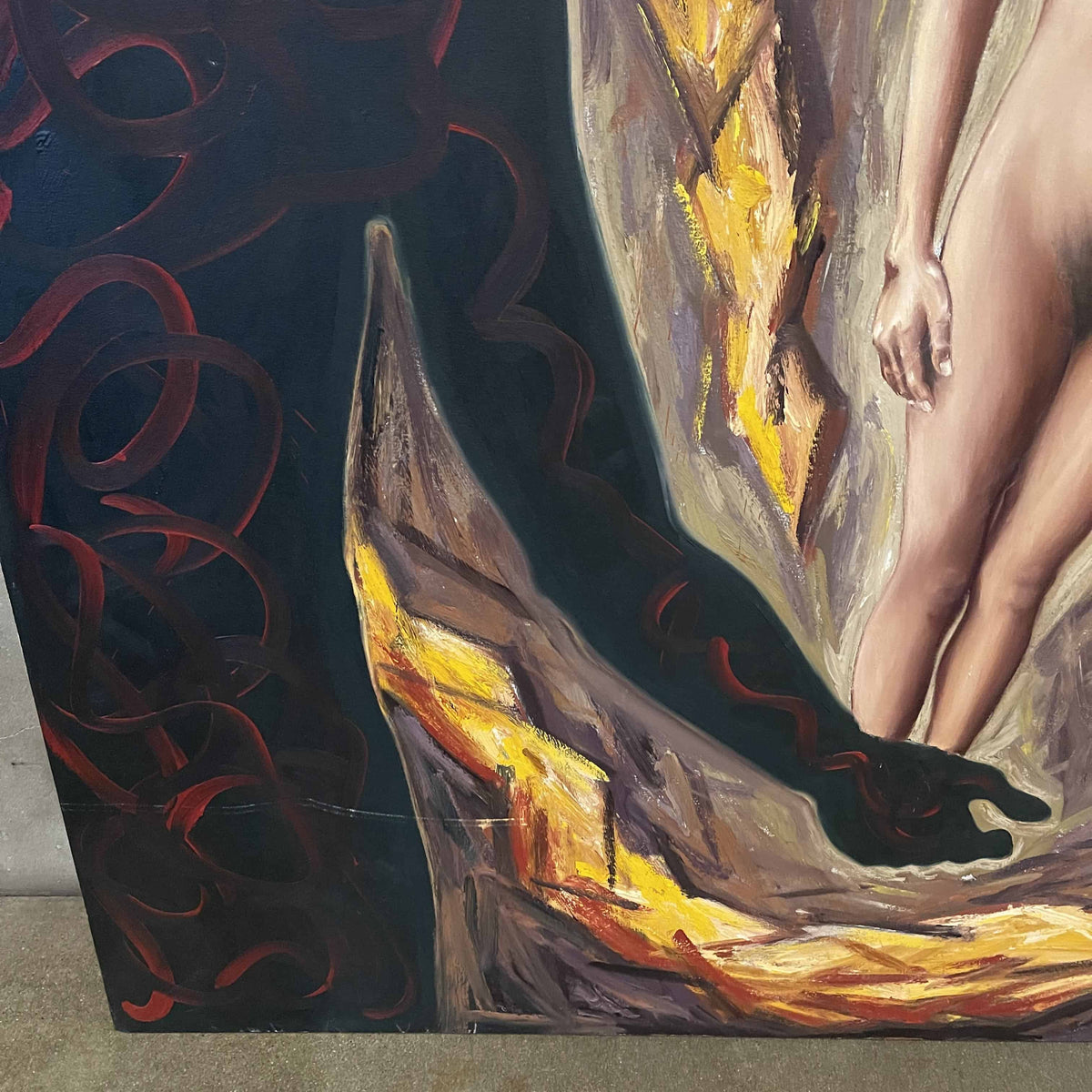 1982 "Shout of Possesion" Painting by George Rodart (Oil on Canvas)