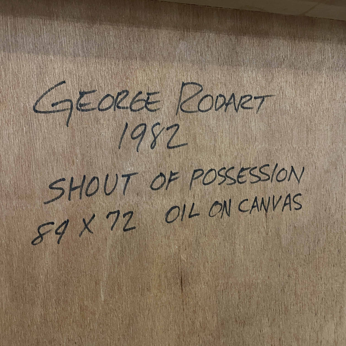 1982 "Shout of Possesion" Painting by George Rodart (Oil on Canvas)