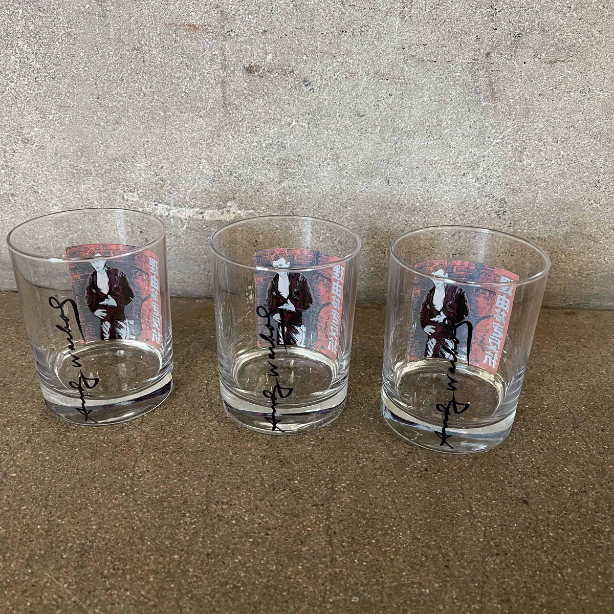 Set of Three Andy Warhol Whiskey Glasses