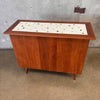 Vintage Mid Century Modern Sideboard Cabinet With Tile Top