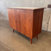 Vintage Mid Century Modern Sideboard Cabinet With Tile Top