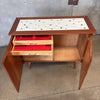 Vintage Mid Century Modern Sideboard Cabinet With Tile Top