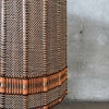 Mid Century Modern Ceramic Lamp with Rattan and Fabric Shade