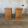 Pair of Vintage Solid Pine Rustic 3 Drawer Tall Nightstands