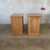 Pair of Vintage Solid Pine Rustic 3 Drawer Tall Nightstands